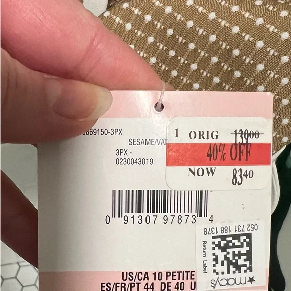 Kasper Tan and White Contrast Trim Blazer - Picture 8 of 8